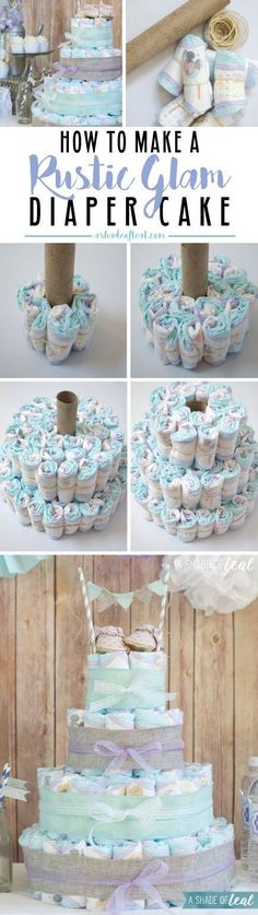 how to make a pastel glam diaper cake - step by step instructions