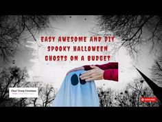 someone is holding their hands out to another person in a ghost costume with the words easy awesome and diy spooky halloween ghosts on a budget