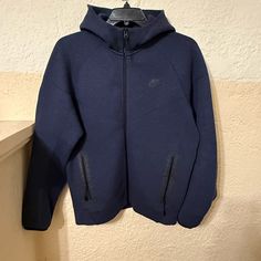 Midnight Blue Nike Tech Fleece Zip Up Hoodie In Good Condition Tech Fleece Outfit Men, Tech Fleece Outfit, Nike Tech Fleece Outfit Men, Blue Nike Tech Fleece, Blue Nike Tech, Fleece Outfit, Shirts Nike, Nike Tech Fleece, Nike Tech