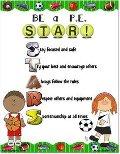 a poster with the words be a pe star