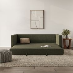 Sven 88" Tufted Sofa Bed - Fir Green How To Make Sofa Bed, Article Sofa, Sven Sofa, Daybed Couch, Moving Ideas, Article Furniture, Pull Out Sofa Bed, Bolster Pillows, Tufted Bench