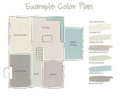 the floor plan for an apartment with two separate rooms and three different colors on it