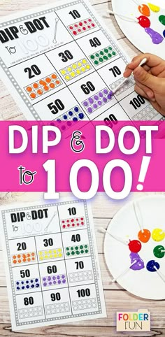 this is an image of a printable dip and dot game