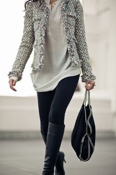 Great Jacket Boucle Jacket, Bohol, Mode Casual, Gwyneth Paltrow, Looks Chic, Kourtney Kardashian, 가을 패션, Khloe Kardashian, Work Attire