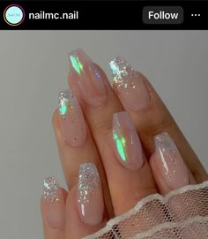 Birthday Nail Set Ideas, Nail Set Ideas, Birthday Nail Set, Shiny Nails Designs, Birthday Nail Designs, Birthday Nail, Sheer Nails, Pink Chrome Nails, Set Ideas