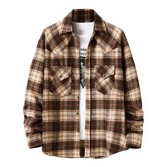 Men's Flannel Single-Breasted Plaid Shirt
Material: 55% cotton+45%Polyester
Size:S,M,L,XL,2XL
Color：Coffee,Khaki,Blue
Season: Spring,Autumn,Winter
Occasion: Leisure,Outdoor, Daily,Vacation Harajuku Shirt, Shirt Jacket Men, Mens Flannel Shirt, Mens Flannel, Long Sleeve Flannel, Hip Hop Streetwear, Long Sleeve Plaid, Plaid Flannel Shirt, Sleeves Pattern