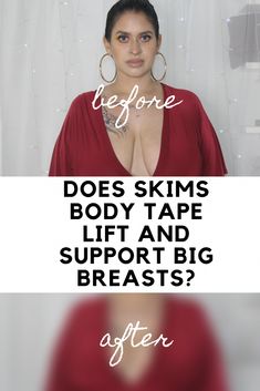 I tried out SKIMS Body Tape and wow. I was NOT expecting this! I've got large, natural breasts that aren't exactly the perkiest. I was curious to see if Kim ... How To Use Body Tape For Stomach, How To Use Body Tape For Breast, How To Tape Breast, Body Tape Hacks, How To Tape Large Breast, Body Tape For Breast, Hair Styles To Try, Bra Ideas, Dark Academia Look