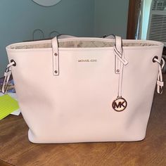 Used Only For Less Than 6 Months. Great Condition. Baddie Stuff, Pink Michael Kors Bag, Pink Tote, Michael Kors Jet Set, Michael Kors Bag, Womens Tote Bags, 6 Months, Blush Pink, Michael Kors