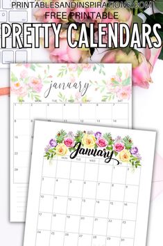 the free printable pretty calendars are perfect for any girl in your life to use