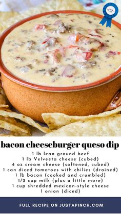 the recipe for bacon cheeseburger quesadilla dip