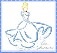 a blue and white dress with a princess on it's back, saying thanks for the