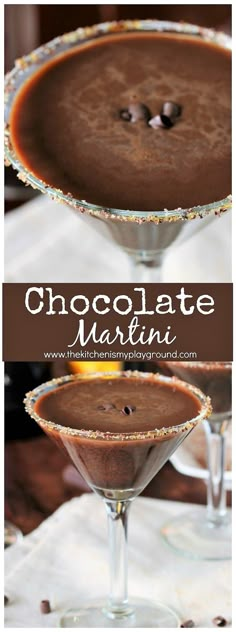 the chocolate martini is ready to be served