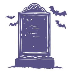 Detailed graveyard stone with bats PNG Design Office Walls