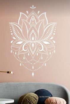 the wall decal is designed to look like a flower with intricate designs on it