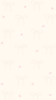 a wallpaper with hearts and bows on it