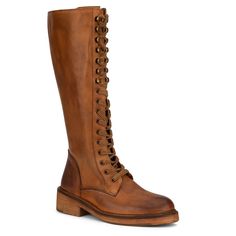 The Sadelle boot is designed to give you the look and feel of luxury fashion every time. These tall almond-toe boots feature a zipper closure, low heel, and elegant metal hardware decorations to provide a tasteful addition to your style. Its wide calf and full leather construction makes them incredibly comfortable so you can wear them for hours at a time. Western Dress With Boots, Almond Toe Boots, Tall Brown Boots, Tall Riding Boots, Simple Leather, Closed Toe Shoes, Tall Boot, Timberlands Women, How To Stretch Boots