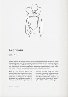 a drawing of a woman's back with the caption capricorn