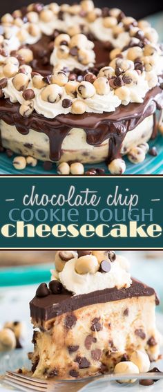 chocolate chip cookie dough and cheesecake cake