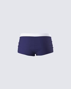 From lounging around to pairing underneath some baggy pants for a chic look - these booty shorts are a baddie essential 😌 Made from jersey fabric and complete with an elastic waistband and cheeky fit 💙 Boy Shorts Women, Sporty Blue Boxer Briefs With Elastic Waistband, Sporty Boxer Briefs With Ribbed Waistband, Sporty Boxer Briefs With Ribbed Waistband For Sports, Sporty Stretch Pajama Shorts, Sporty Fitted Pajama Shorts With Elastic Waistband, Sporty Fitted Pajama Shorts, Sporty Stretch Boxer Briefs With Ribbed Waistband, Gym Boxer Briefs With Built-in Shorts