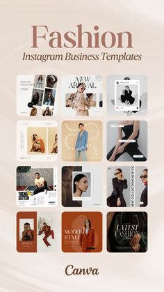 an advertisement for fashion instagram business templates