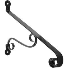 a black wrought iron hook on a white background