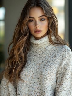 Sweater Idea with Fringe on Sleeves for a Boho Vibe Bun Updo, Woman Sweater, Tiny Hoop Earrings, Academia Aesthetic, Boho Vibe, Female Portrait, Beautiful Woman, Color Photography, Bun Hairstyles