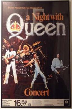 a concert poster for a night with queen