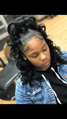 Birthday Hairstyles Half Up Half Down, Prom Updo Black Women, Quickweave Ponytail, Invisible Ponytail, Weave Bob Hairstyles, Fancy Updos, Pretty Ponytails