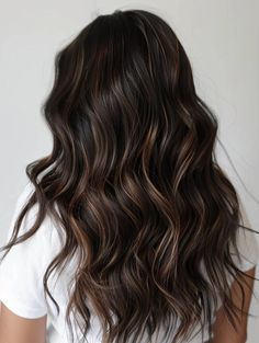 Brown Long Hair Color Ideas, Fall Brunette Hair Color Dark, Dark Hair Coloring, Natural Hair Dye Ideas Brunettes, Dark Hair With Dimension Brunettes, Brunette Fall Hair 2024, Brunette With Red Highlights, Multidimensional Brunette, Dark Dimensional Hair Brunettes