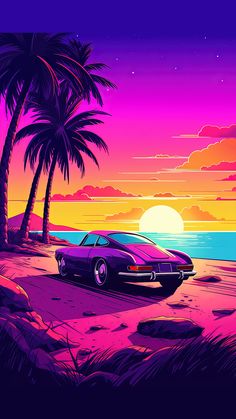 ClassicCar, Beach, PalmTrees, VectorArt, Retrofuturism, Outrun, Vaporwave, Sunset, FunkArt, Retrowave, Synthwave, CarArt, AnimeAesthetic, ArtisticJourney, AestheticVibes, CarOnField, NeonColors, FullMoon, Cool, Night, StudioGhibliArt, Drive, JapaneseArt, MysteriousArt, EnigmaticArt, 80sSportsCar, miyazakiposterart, jdm, japan, cars Miami Poster Design, Bright Colors Art, Car Brands Logos, Badass Wallpaper, Badass Wallpaper Iphone