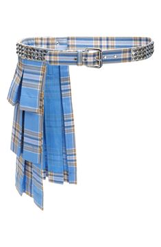 Collina Strada Lizzie Plaid Cotton Flannel Kilt Belt available at #Nordstrom Kilt Belt, Plaid And Leather, Upcycle Clothes Diy, Tartan Skirt, Fashion Themes, Fashion Portfolio, Fashion Aesthetics, Tumblr Fashion, Mood Board Fashion