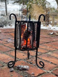 Handmade brazier fire basket. That stands 1 foot tall the inner basket diameter is 5 inches. Brazier Fire, Fire Basket, Wood Fire Pit, Garden Fire Pit, Fire Pits, Fire Pit, Outdoor Gardens, Home And Living, France