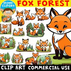 an image of a fox sticker sheet for children to use in crafts and activities