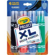 crayon project poster markers in assorted colors