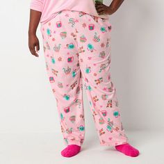 These women's plus pajama pants by Sleep Chic has a multicolor dot print that's perfect to mix in to your sleepwear rotation during the colder months. Made from soft fleece, this pair includes an elastic waist, side slip pockets and comes complete with a pair of matching socks. Included: 1 Pair(s) of SocksClosure Type: Full ElasticPockets: 2 Side Slip PocketsApparel Length: 43.1 InchesFiber Content: 100% PolyesterFabric Description: FleeceInseam: 31 InCare: Machine Wash, Tumble DryCountry of Ori Fleece Pajama Pants, Matching Socks, Womens Pajamas Pants, Dot Print, Pajamas Women, Pajama Pants, Elastic Waist, Pajamas, Sleep