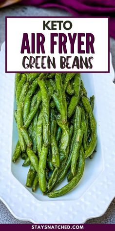 These keto air fryer green beans are a delicious and healthy vegetable side dish for a weeknight dinner. The air fryer cooks green beans quickly at a high temperature, resulting in a crispy exterior while maintaining a tender interior. Green beans can be ready in a matter of minutes, so they are a super easy side dish. Parmesan Garlic Green Beans, Cauliflower In Air Fryer, Air Fryer Green Beans, Air Fried Green Beans, Oven Roasted Green Beans, Crispy Green Beans, Keto Air Fryer, Green Beans Recipe, Fried Green Beans