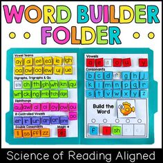 the word builder folder is filled with letters and numbers to help students learn how to use them