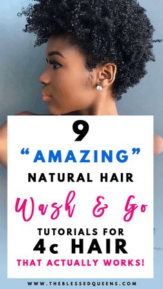 9 Amazing Wash and Go Natural Hair 4c Tutorials that Actually Works! - The Blessed Queens 4c Wash And Go, Natural Hair Wash And Go, Natural Hair 4c, Natural Hair Wash, Hair 4c, Natural Hair Care Tips, Hair Wash