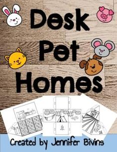 desk pet homes for children with pictures and text on the front cover, which is also in