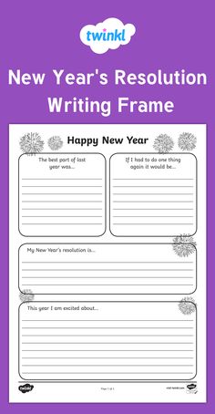 the new year's resolution writing frame