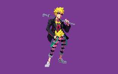 a pixel art style image of a person holding a baseball bat in one hand and pointing to the side