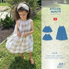 SWIRL+DRESS+AND+TOP SIZE+18+MONTHS+TO+12+YEARS LEVEL:+INTERMEDIATE @ateliermimito+#lilamimito The+LILA+dress+along+with+all+ATELIER+MIMITO+patterns,+were+designed+for+your+child+to+grow into+so+you+don’t+have+to+change+their+wardrobe+every+few+months,+however+I+do+offer+multiple sizes+as+every+child+is+different. This+pattern+and+tutorial+allow+you+to+create+a+top+and+a+midi+lenght+dress+with+bias+tape+finishes and+gathering+at+the+top+for+a+maximum+swirl+effect. RECOMMENDED+FABRICS From+light Swirl Dress, Sewing Patterns For Kids, Bias Tape, Dress Sewing Pattern, Dress Sewing, Sewing For Kids, Cotton Voile, Pdf Sewing Patterns, Sheer Fabrics