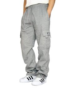 Pro USA 100% Polyester Adjustable draw string around waist and ankles Cargo Sweats, Pro Club, Mens Cargo, Sweat Pants, V Neck Tee, Neck T Shirt, Heather Grey, Long Sleeve Tees, Lookbook