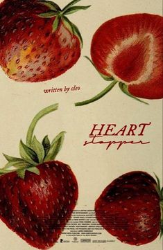 an old fashioned valentine's day card with strawberries