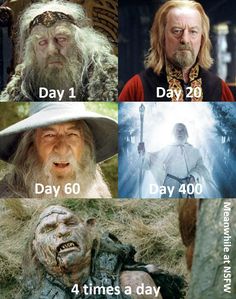 an image of the hobb movie characters in different times of day and night time