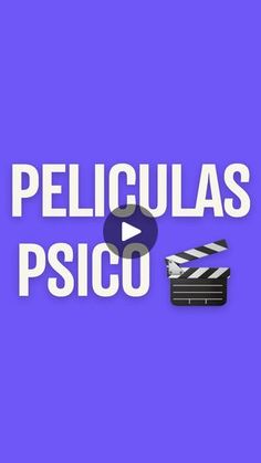 a purple background with the words peliculas piscoo and a movie clapper