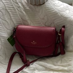 Description: Kate Spade Adelaide James Street Crossbody Wkru4581 New With Tags Details: Pebbled Leather Color: Merlot Adjustable Shoulder Or Crossbody Strap With 21”-23” Drop Flap Magnetic Closure Interior: One Slip Pocket One Zip Pocket. Approximate Size: 9”(L) X 6-1/4”(H) X 3-1/4”(D) Late Spade Bags, Late Spade Purse, Red Mini Purse, Small Shoulder Purse, Kate Spade Purse Aesthetic, Crossbody Purse Outfit, Dark Red Purse, Dark Red Bag, Nice Purses