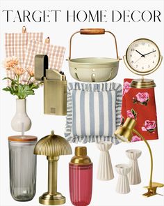 the cover of target home decor magazine with various items and accessories on display in front of it