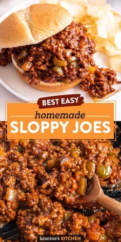 the best homemade sloppy joes recipe is shown