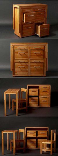 several different types of wooden furniture in various stages of construction, including drawers and tables